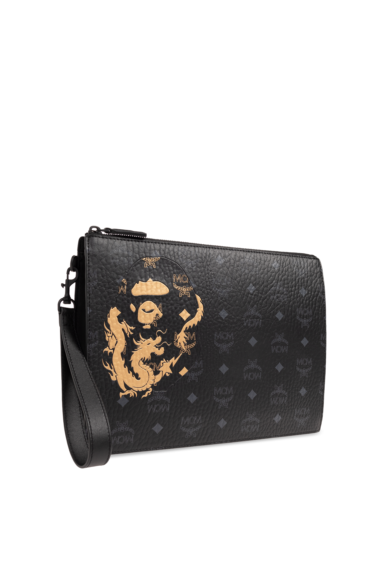 Black mcm discount with gold